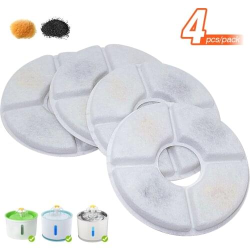 4pcs Cat Water Fountain Filters Activated Carbon Filter Charcoal For Cat Automatic Water Dispenser Drinking Fountain Dish Filter