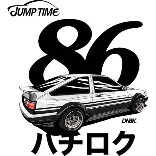 JumpTime 13cmx11.8cm Japanese Sticker Vinyl Japan Initial D AE86 BRZ Stickers Takumi Fujiwara Tofo Shop Decals JDM DRIFT Racing