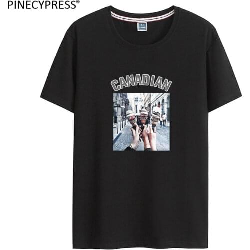 Quality 95% Cotton 5% Spandex Asian Size Short Sleeve Men T Shirt Fashion Canadian Printed Pink Grey Summer O-neck Man T-shirt