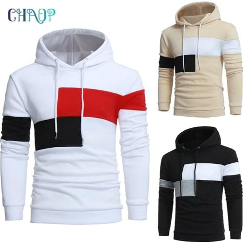 2021 Fashin Mens Hoodies Sweatshirt Male Casual Patchwork Hooded Sweatshirt Streetwear Spring Autumn Men Tops Clothing