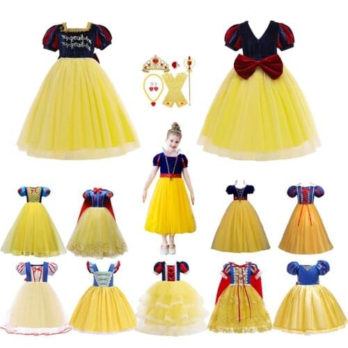 Princess Dress up Costume for Girls Kids Costumes Children Party Birthday Fancy Gown Toddler Baby Girl Summer Clothes Dresses