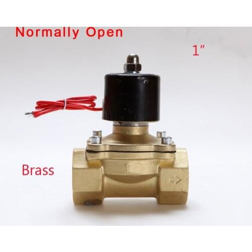 Normally Open Electric Solenoid Valve Water Air N/O 2 Way 1" AC 220V 2W250-25 Brass Body DC12V 24V AC110V 220V Brass Valve