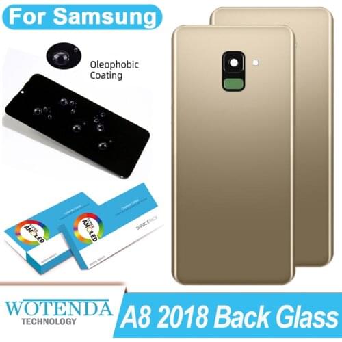 100% New Back Battery Cover For Samsung Galaxy A8 2018 Back Glass A530 A530F Battery Cover Rear Door Housing Case