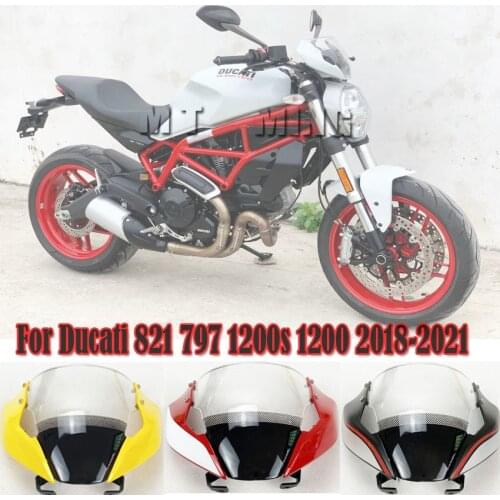 Front Head Cowling Fairing Front Windshield For Ducati Monster 821 797 Hyperstrada 821 Stnipe 2018 - 2021 Deflector Windscreen