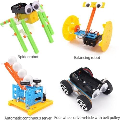 6/9/12Pcs Plastic Electric DIY Motor Robotic Toys Educational Kits for Science Experiments