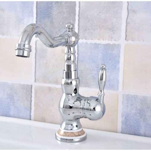 Polished Chrome Basin Sink Faucet Bathroom Basin Mixer Single Handle Mixer Tap Ksf677