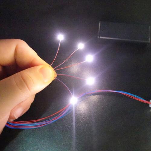 Pre-wired 3V #0402 SMD LED Warmwhite 30cm wires pre soldered,model cars/trains/railway/railroad/starship lighting and electronic