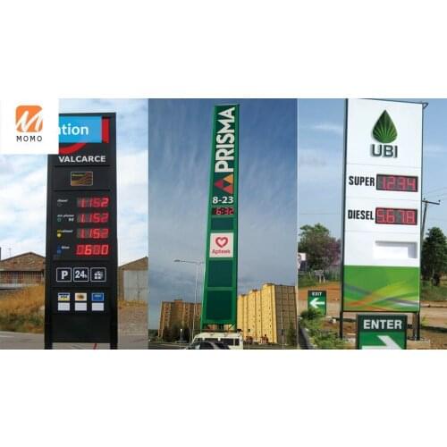 Factory Direct Full Scale Outdoor LED Digital Gas Station Sign Board for Petrol Station Gas Price Display 6~64 inch