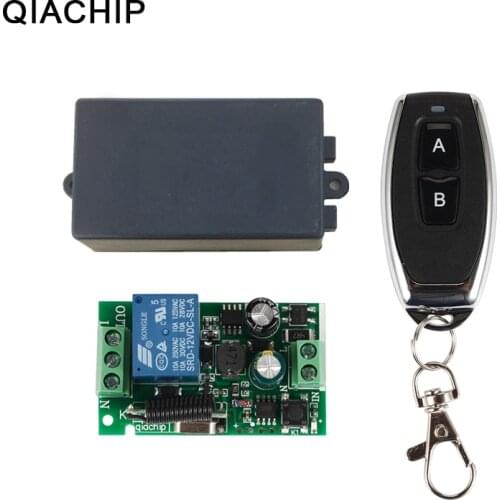 QIACHIP 433Mhz Universal Wireless Remote Control Switch AC 85V 110V 220V 1CH Relay Receiver Module & RF 433 Mhz Remote Controls