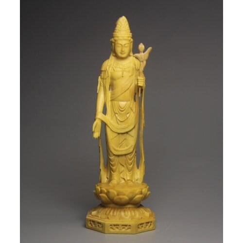9.5CM Guanyin,Tang Mi,Buddha Statue Wood Carving Sculpture Tibet Buddha Statues for Decoration