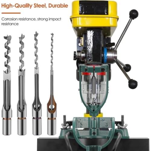 Bench Drill Locator Mortise And Tenon Tools 1/4, 5/16, 3/8 And 1/2 Inch Drill Bits Drill Press Mortise Accessories