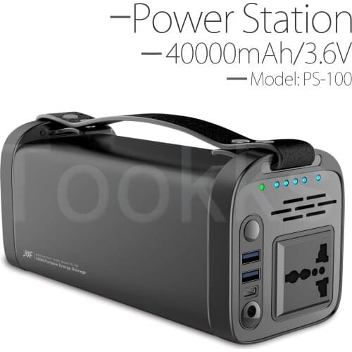 3.6V Power Bank With LED Flashlight 40000mAh Portable Generator Power Station AC/DC/USB/TypeC Multiple Output UPS Power Battery