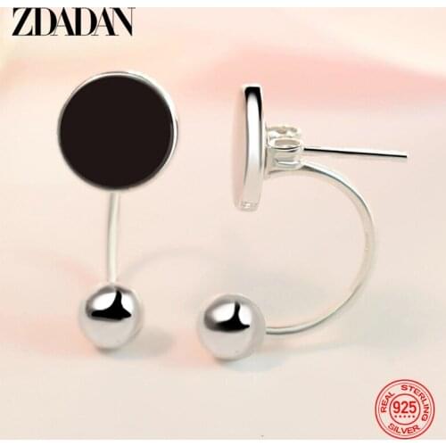 ZDADAN 925 Sterling Silver 5mm Bead Drop Earring For Women Fashion Engagement Jewelry Party Gift