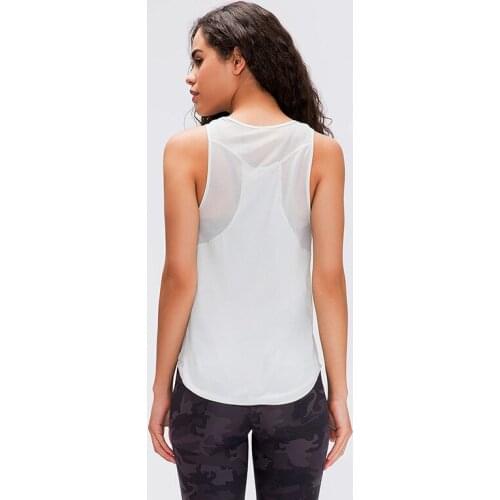 Fitness Sports Vest Beauty Mesh Back Quick-Dry Breathable Loose Fitness Tank Top Sleeveless Workout Shirt without pads