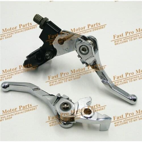 140cc 125cc 110cc BOSUER PIT DIRT BIKE CHROME FOLDING CLUTCH BRAKE LEVERS for 7/8" BAR ATOMIK DHZ ORION