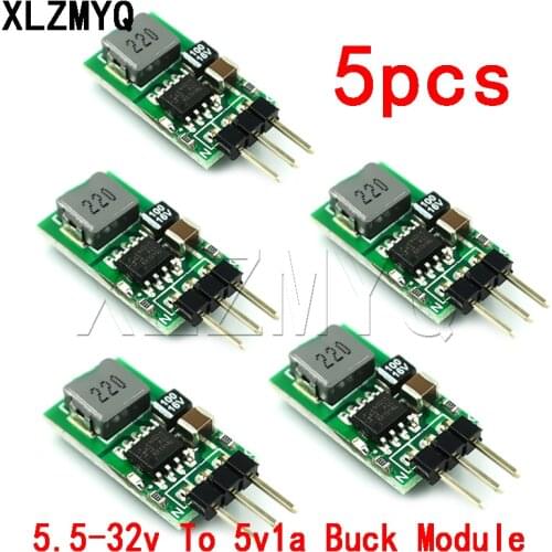 5pcs 5V/1A TO-220 Lm7805 7805 5V Positive Input 5.5-32v To 5v1a DC-DC Step-Down Buck Converter Voltage Regulator Module Board