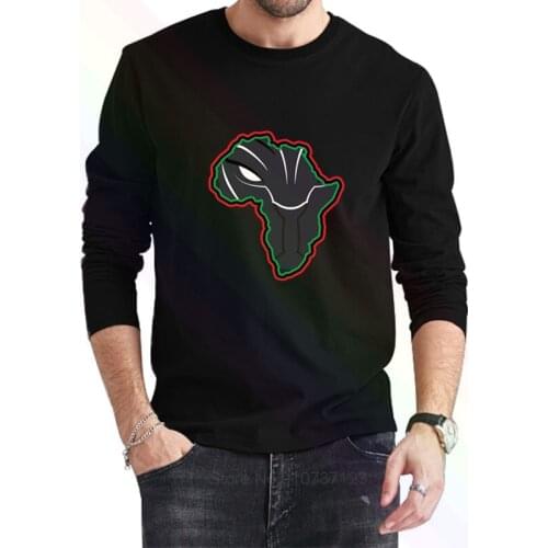 African Black Panther Logo Classic Black T-Shirt 2021 Newest Summer Mens Long Sleeve Popular Tees Shirt Tops Novel Unisex