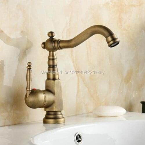 Free Shipping Contemporary Modern Water Tap Bathroom Vessel Sink Faucet In Antique Brass Wholesale Faucet GI02