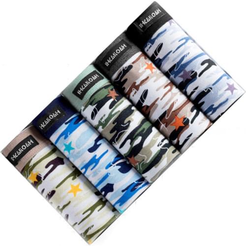 5pcs/lot Mens Underwear Modal Men Boxer Shorts Plus Size Boxer Tide Men Camouflage Boxer Homme Cueca Underpants