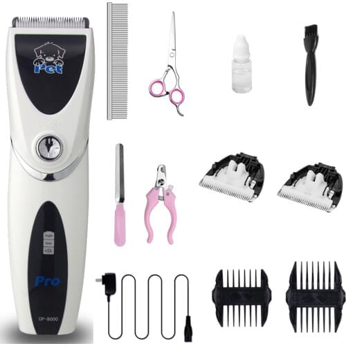 CP8000 Dog Cat Hair Trimmer Pet Hair Shaver Sharp Edge Haircut Ceramic Blades Animal Clipper Machine For Trimming Dog
