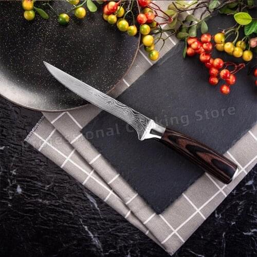Stainless steel Damascus deboning knife Meat cleaver Kitchen slicing knife Fruit and vegetable knife Cooking knife