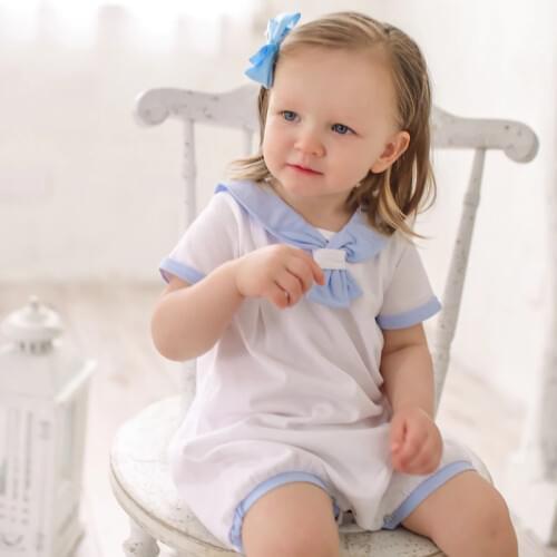 Summer Spanish Baby Pure Cotton Super Soft Navy Wind Climbing Clothes Baby Girl Clothes New Born Baby Clothes Baby Girl Romper