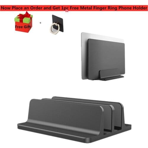 Double Vertical Laptop Stand Vertical Laptop Stand Double Desktop Stand Holder with Adjustable Dock (Up to 17.3 Inch)