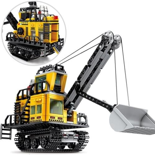The Wandering Earth Electric Forklift Compatible Crane Excavator Gear Mechanical Machine Models Moc Building Blocks Toys
