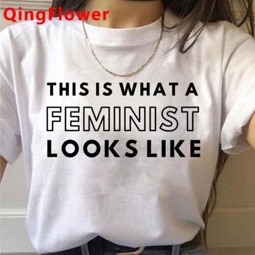 Feminist Feminism Girls Just Wanna Have Fundamental Human Rights female plus size japanese tshirt harajuku ulzzang