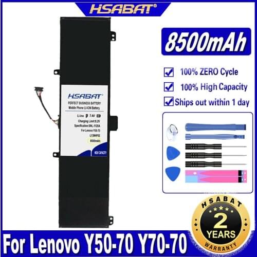 HSABAT L13M4P02 8500mAh Laptop Battery for Lenovo Y50-70 Y70-70 Y70 121500250 L13N4P01 Batteries