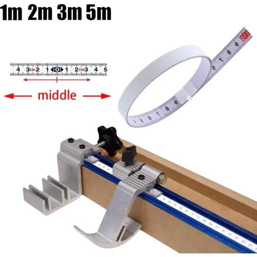 1/2/5M Sticky Scale Stick Rule Self Adhesive Miter Saw Track Tape Measure Backing Metric Steel Ruler Tape Measurement for Sewing