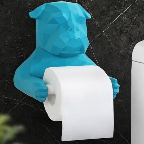 Decorative Tissue Box Durable Wall Hanging Type Bathroom Animal Tiger Toilet Paper Tissue Canister Roll Holder