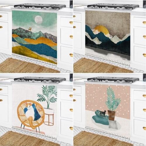 Nordic Short Curtains Dustproof Half-curtain for Kitchen Cabinet Storage Shelf Wardrobe Cover Window Door Curtain Home Decor