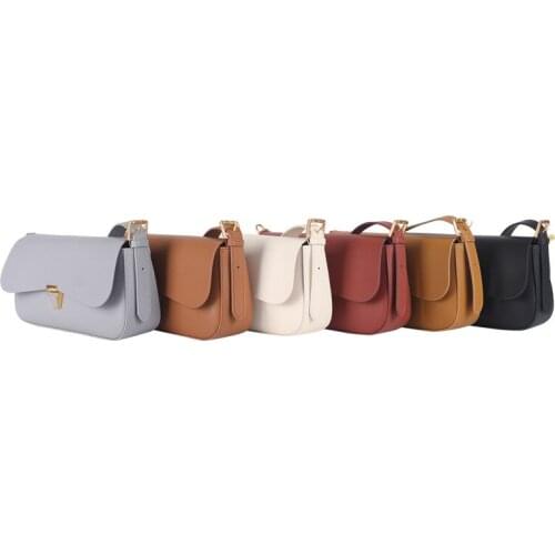 OUSSON New Design Small Square Leather Underarm Bag Exquisite Female Retro Baguette Bag One Shoulder Handbag