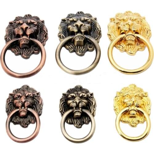 Furniture Handles Beast for Lion Antique Alloy Handle Wardrobe Drawer Door Pull Retro Decoration 1PC