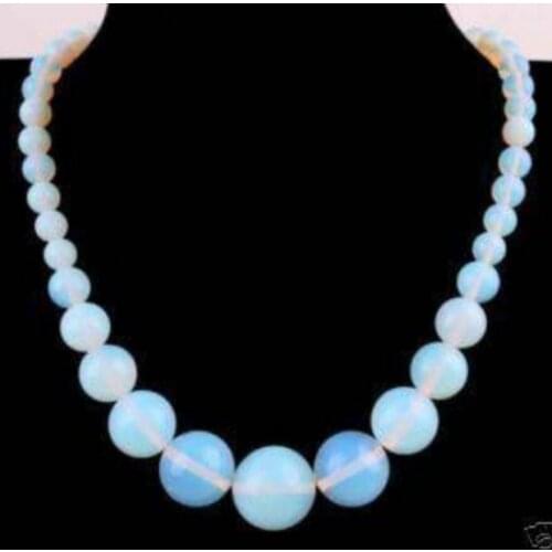 Fashion jewelry 6X14MM wholesale natural Opal Round Gemstone Beads Necklace18"AAA