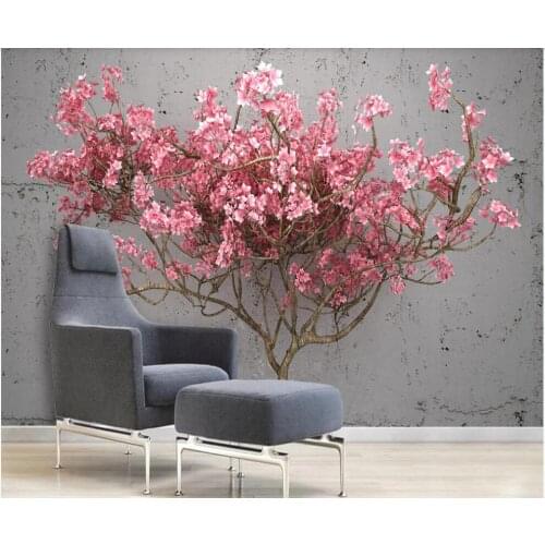 Custom photo mural on the wall 3d wallpaper Vegetation pink trees home decor living room wallpaper for walls 3 d in rolls