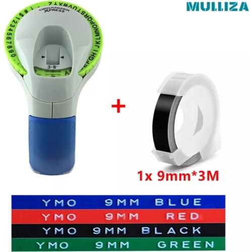 New 9mm 3D Embossing manual stereo Label Maker Label Tapes Printers For Dymo 12965 Come with 1pcs Test Tape