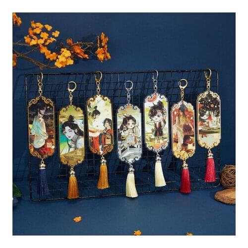 New Anime Tian Guan Ci Fu Ancient Style Acrylic Tassel Itabag Pendant Hua Cheng Xie Lian Cartoon Keychain Keyring Toy Cosplay