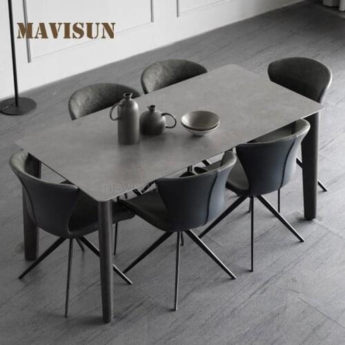New Luxury Nordic Marble Top Dining Table Classic Design Indoor Furniture For Dining Room High-end Minimalist Kitchen Table