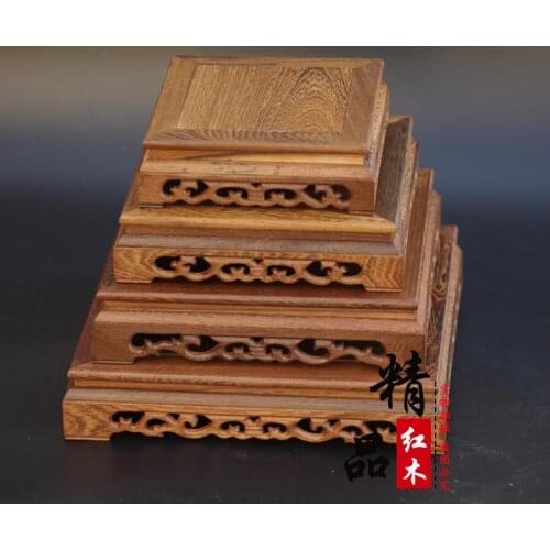 Extra large chicken wing wood crafts decoration flower pot buddha mammographies mahogany square stone base new arrival