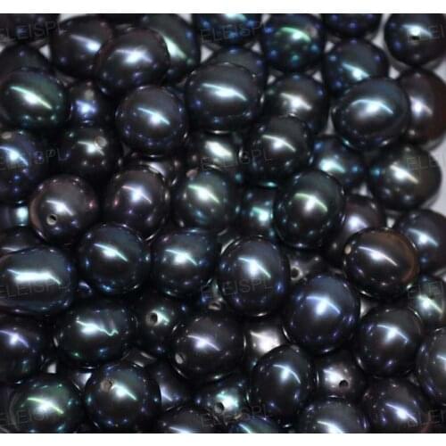 Wholesale half drilled loose real pearl peacock red blue green black 7-7.5*8-9mm 200 pcs/lot