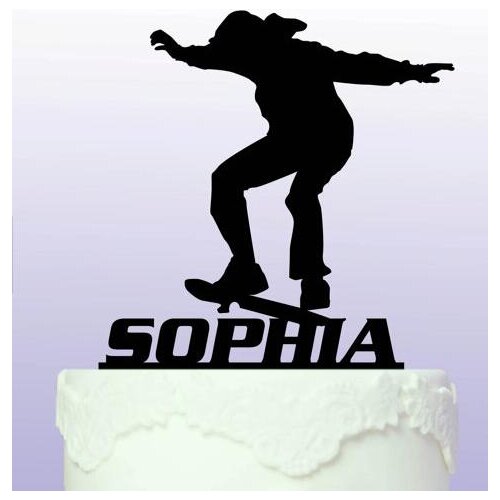 Personalised name Skateboarding Acrylic birthday cake toppers wedding bridal baby shower Baptism party decorations