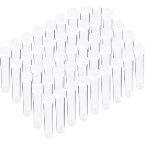 200pcs 76x13.5mm Clear Tube Plastic Bead Containers Box with Lid for Jewelry Bead Storage Packaging Nail Containers