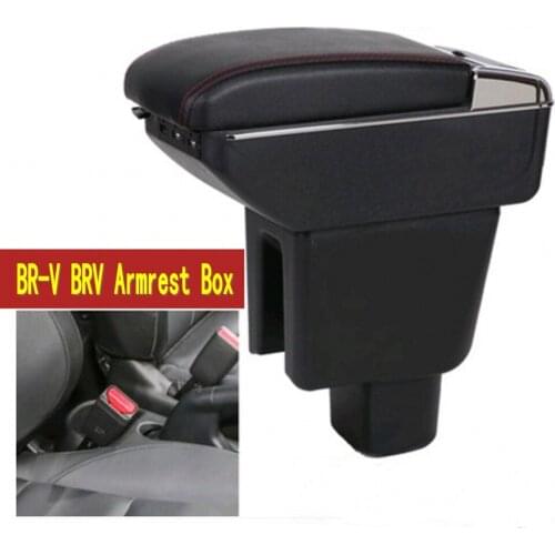 For Honda BRV honda mobilio BR-V armrest box central Store content box with cup holder ashtray USB BRV armrests box