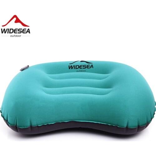 Widesea Portable Inflatable Pillow Camping Equipment Compressible Folding Air Cushion Outdoor Protective Tourism Sleeping Gear