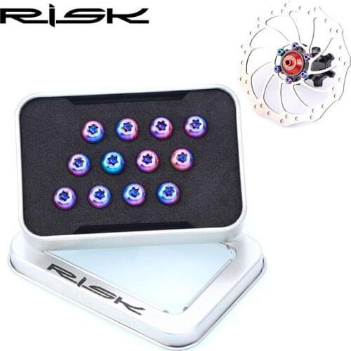 RISK disc screw titanium alloy mountain bike T25 plum disc brake disc fixing screw brake pad M5x10mm