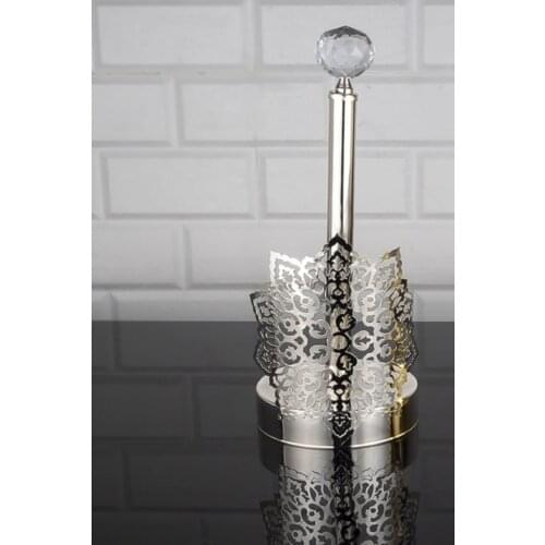 Silver Paper Towel Napkin Holder-32x12 Cm