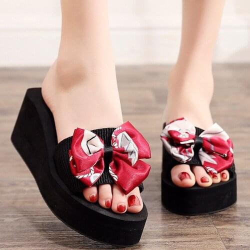 3-6 Cm High Heel Womens Shoes Flat Heel Flip Flops Women Fashion Vacation Beach Shoes Non-slip Sandals Women Slippers Slipper