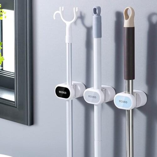 Household Mop Broom Hooks Racks Punch Free Mop Holder Home Storage Holder Brush Broom Hanger Kitchen Bathroom Organizer